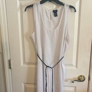 Rue21 White Sleeveless Blouse with Black Tie